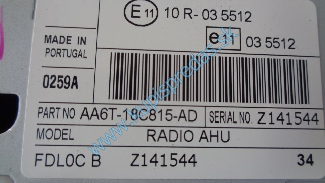 autorádio na ford fiestu mk7, AA6T18C815-AD